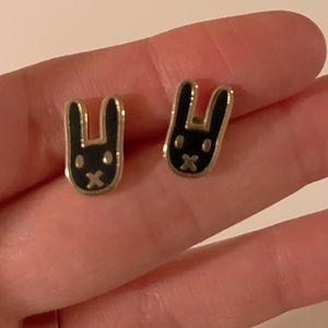 Cute bunny enamel earrings